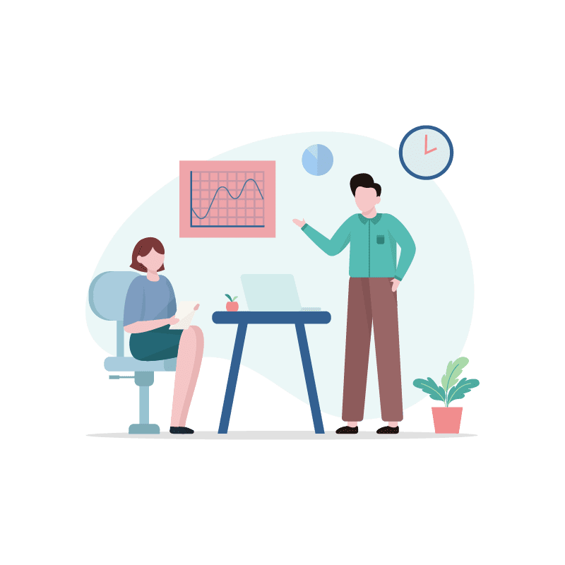 Illustration: Meeting between two people