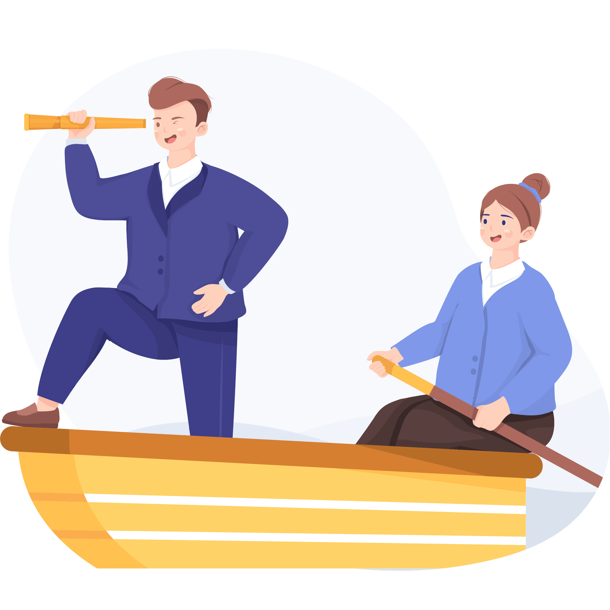 Illustration: Navigating In a Boat